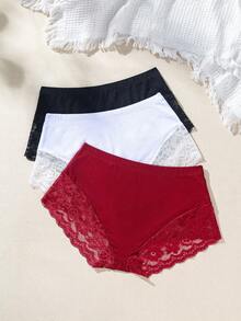 SHEIN Boyshorts De Encaje De Color Liso Para Mujer - Multicolor - Ver 2