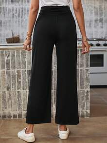 SHEIN LUNE Women's Wide Leg Pants - Black - View 6