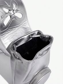 SHEIN ICON Mochila Mini De Moda Para Mujer - Plateado - Ver 5