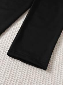 Sparklyn Teen Girls' Hooded Striped Top And Black Casual Pants Two-piece Set - Black and White - View 4