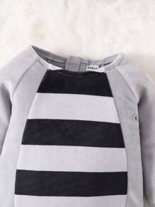 SHEIN 嬰兒男童3d浣熊圖案連身衣與刺繡帽子 - 灰色 - 查看 6