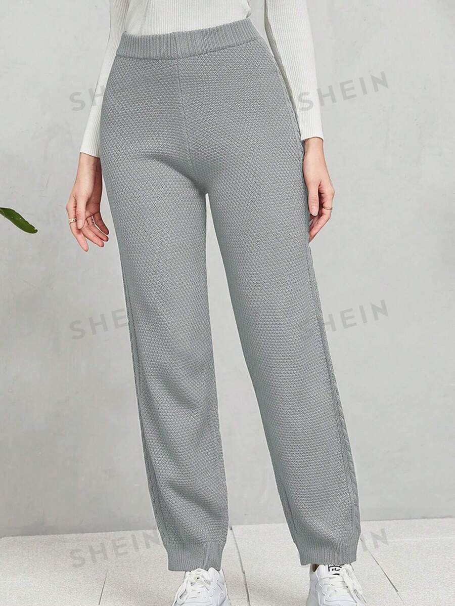 Mulvari Pantalones De Suéter De Colores Sólidos - Gris Claro - Ver 1