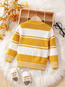 Infant Boys' Contrast Color Striped Cardigan