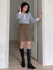 Dazy Star Của phụ nữ Váy thẳng - Lạc đà - Xem 5