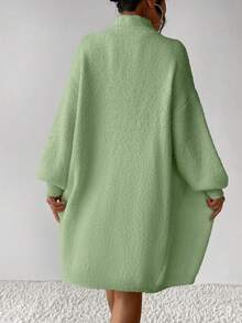 SHEIN Privé Của phụ nữ Màu thuần Áo cao cổ Thời trang Áo len - Màu xanh Bạc hà - Xem 2