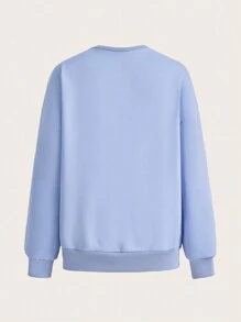 SHEIN Maternity Solid Color Fleece Sweatshirt (3pcs Set), For Winter - Multicolor - View 10