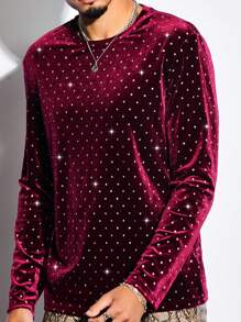 GENTILAND 針織休閒長袖t恤 - 酒紅色 - 查看 1