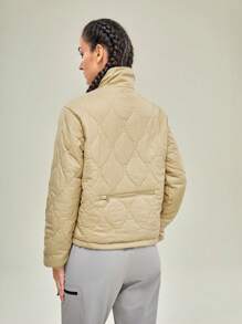 In My Nature In My Nature Damen Winterjacke mit halbem Reißverschluss, Steppung und zwiebelförmigem Design