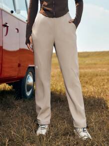 In My Nature Women's Water-Repellent Slant Pocket Sports Softshell Outdoor Pants - Khaki - View 5