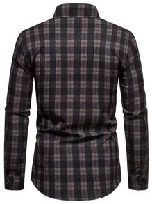 Manfinity Mode 男士格紋長袖襯衫 - 彩色 - 查看 2