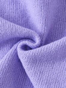 SHEIN Cô Gái Trẻ Áo cao cổ Áo len - Màu tím - Xem 4