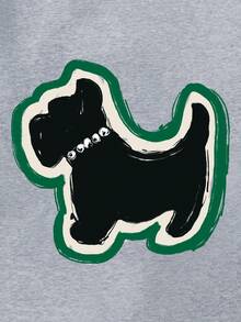 SHEIN EZwear 女式卡通印花连帽运动衫，配有抽绳和保暖内衬 - 淺灰色 - 查看 9