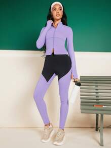 VARSITIE Sports YOGA Basic  Tummy  Control  With  LEGGING - Purple - View 4