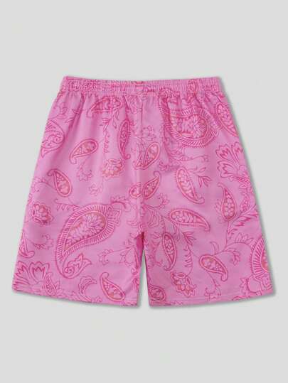 Street Life Short à cordon de serrage à la taille avec imprimé main de squelette et cachemire, école