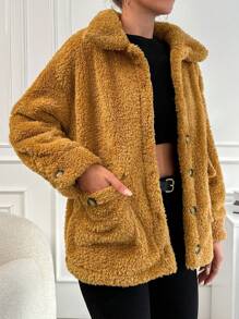 RueChic Women's Regular Brown Single Breasted Jacket - Brown - View 6