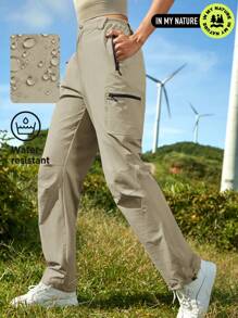 In My Nature 都市户外弹力舒适长裤徒步女装 - 卡其色 - 查看 4