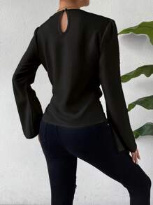 Chiquease Ladies' Flared Sleeve Shirt - Black - View 2