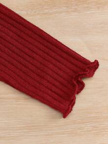 SHEIN Nhỏ bé Cô gái 3-gói Màu thuần Sọc Cổ giả Áo thun - Màu Hồng Tươi - Xem 3