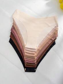 11 cái/bộ Của phụ nữ Liền mạch Màu thuần Tam giác Quần lót không đường may - Nhiều màu - Xem 4