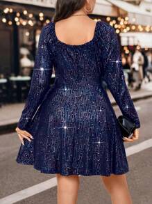 Celure 純色亮片連身裙 - 藏蓝色 - 查看 2