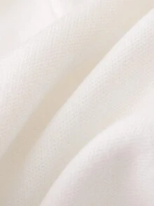 SHEIN 小女孩純色珍珠和珠子裝飾半高領毛衣 - 白色 - 查看 5