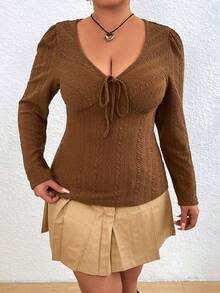 Flirla 大尺碼t恤 - 棕色 - 查看 7