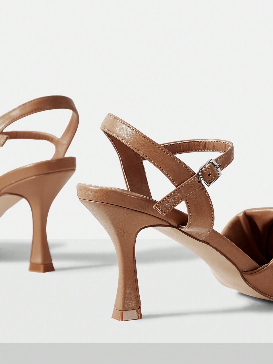 HEELED ANKLE STRAP SANDALS