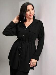 Graceveil Casual Workwear Two-Piece Outfit 2 Pieces Set Modest - Black - View 6