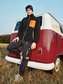 In My Nature 男士戶外保暖絨毛外套 - 黑色 - 查看 7