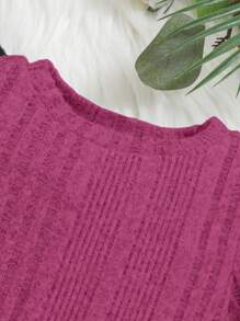 SHEIN Leap Crew 3 件套女婴不对称针织毛衣套装