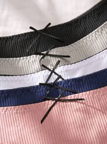 PetitDoll Ensemble De 5 Culottes De Bloquage De Couleur De Grande Taille Pour Femmes