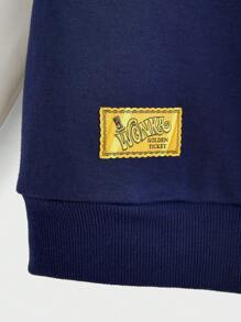 Willy Wonka and the Chocolate Factory X SHEIN Men's Round Neck Printed Sweatshirt With Raglan Sleeves