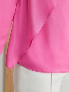 BizChic 女裝扭結打結長袖衫 - 粉色 - 查看 6