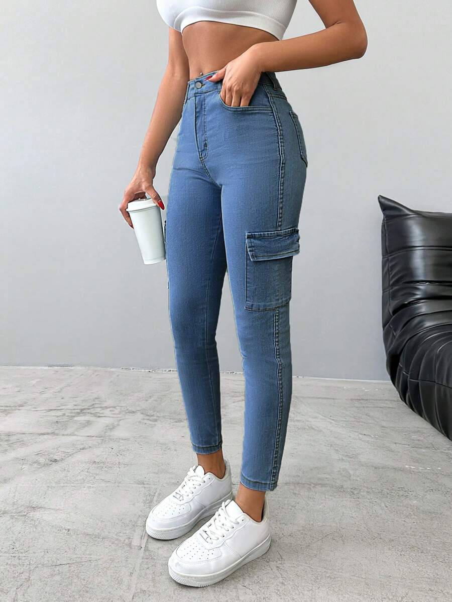 Quần Jeans Cargo Túi Nắp - Rửa nhẹ - Xem 1