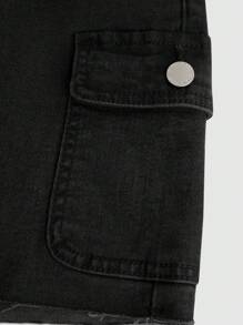 SHEIN Girlism 適用於十幾歲的女孩的牛仔a字裙