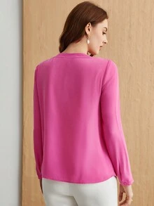 BizChic 女裝扭結打結長袖衫 - 粉色 - 查看 3