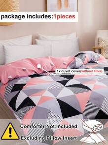 1 Pieza Juego De Ropa De Cama De Impresión Con Tamaño Individual En Cubierta De Edredón Impreso De Poliéster - Multicolor - Ver 4