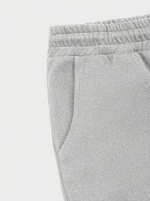 RueChic 男士灰色彈性腰抽繩休閒運動褲 - 灰色 - 查看 4