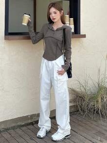 Dazy Star 長袖連帽t恤 - 灰色 - 查看 7