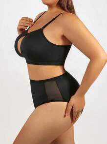 Plus Size Solid Color Body Shaping Suit