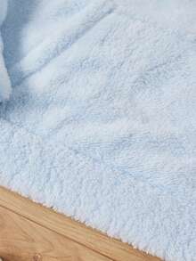 RueChic 男士純色抓絨帽繩連帽衫 - 淺藍色 - 查看 3