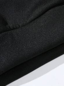 ROMWE MEN Street Life Các bạn Đồ họa chữ và số Thả vai Dây rút Hoodie - màu đen - Xem 7