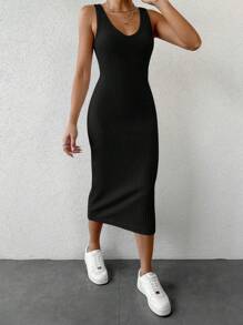 Women's Stand Collar Ribbed Top And Skirt Set