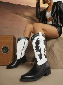 SHUZIA Fashionable  Western-Style Women's Boots, Cowboy Boots For Women - Black - View 1