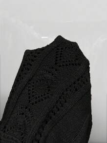 SHEIN MOD 黑色露肩毛衣 - 黑色 - 查看 5