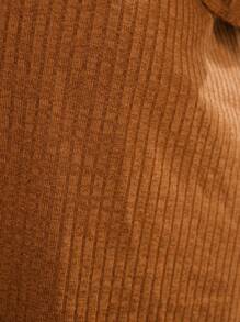 SHEIN Maternity Ruffle Sleeve Nursing Dress - Brown - View 4