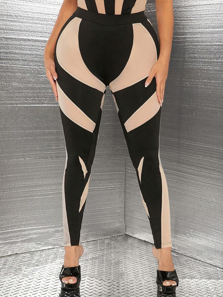 SHEIN SXY 透視性感褲襪 - 黑色 - 查看 1