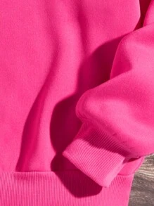 Teenage Girls' Casual Long Sleeve Round Neck Sweatshirt Suitable For Autumn And Winter - Hot Pink - View 3