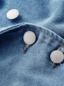 SHEIN MOD Button Front Tube Denim Top