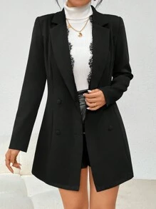 SHEIN Privé 女式翻領長袖西裝外套